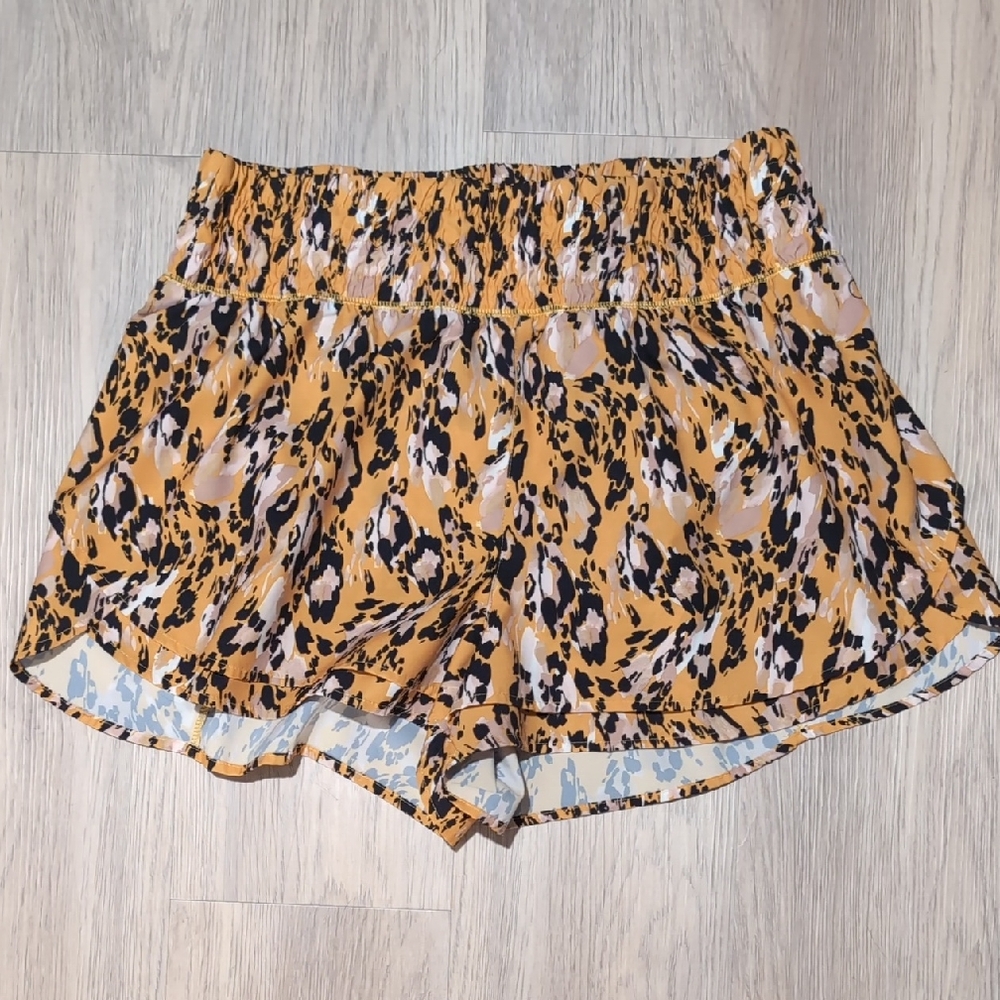 CALIA by Carrie Underwood Leopard Print Athletic Shorts - Yellow and Black